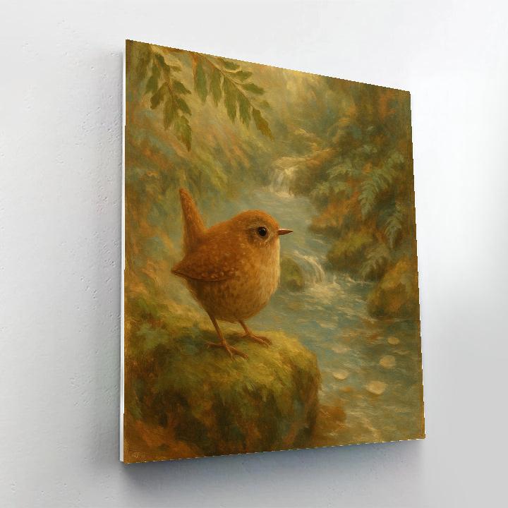Mossy Brook Wren Hideaway painting number kit