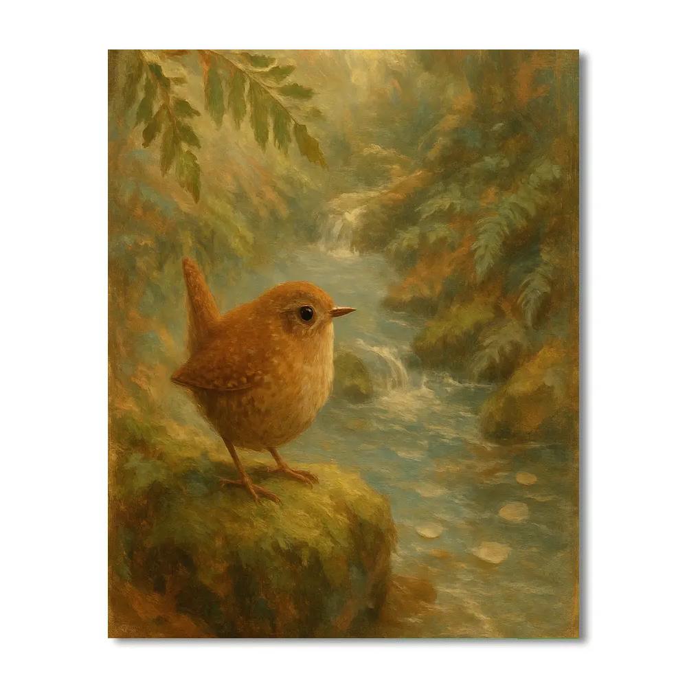 Mossy Brook Wren Hideaway painting number kit