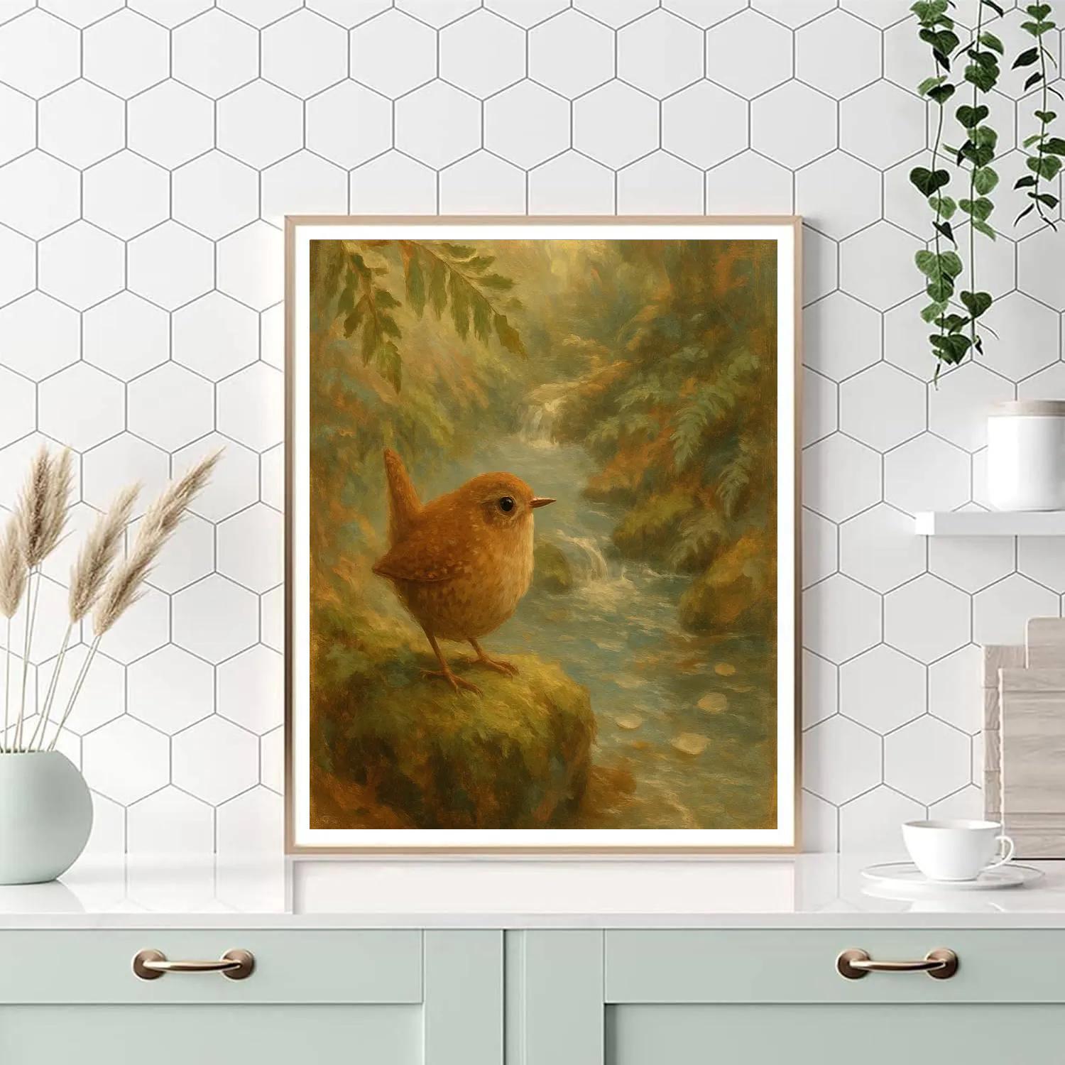 Mossy Brook Wren Hideaway painting number kit