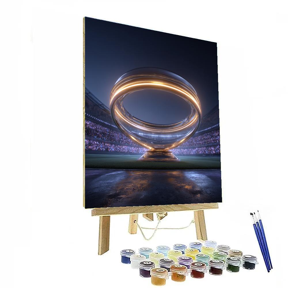 Fifa 2026 Trophy Champagne Halo Number painting