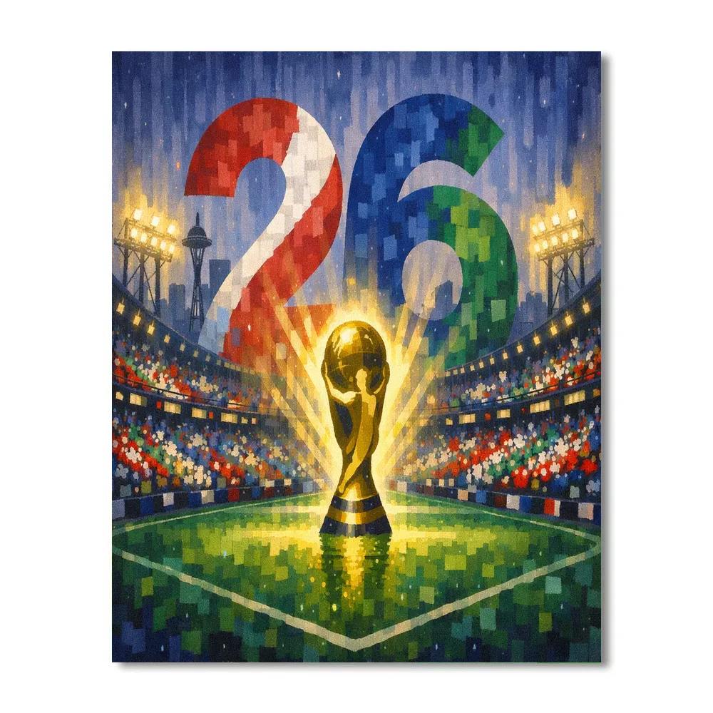 Seattle Fifa 2026 Rainlight Number painting
