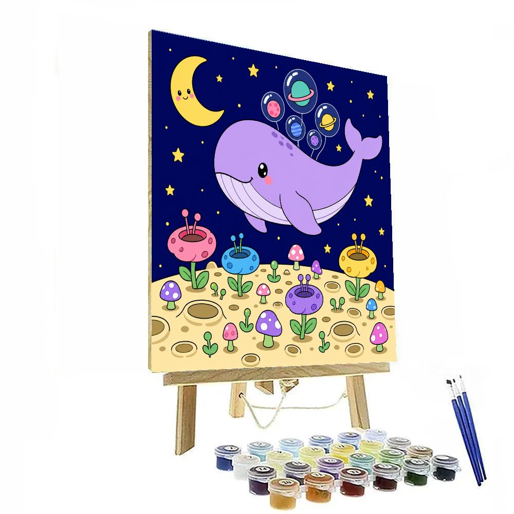 Moon Garden Bubble Whale DIY paint by numbers