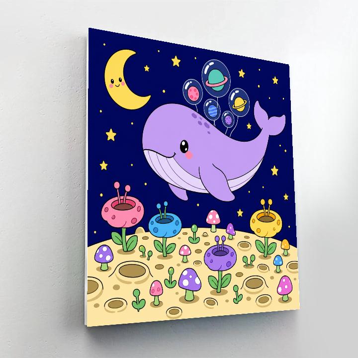 Moon Garden Bubble Whale DIY paint by numbers