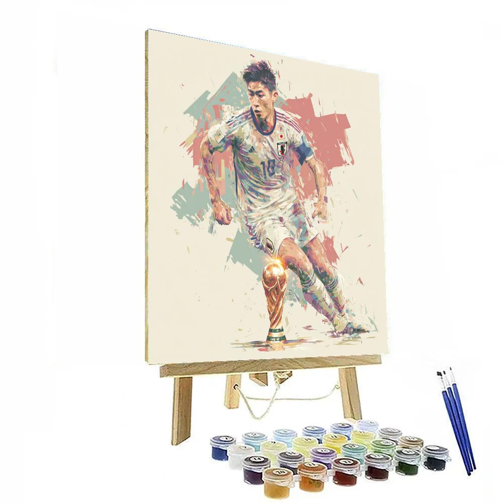Fifa 2026 Mitoma Blue paint by numbers
