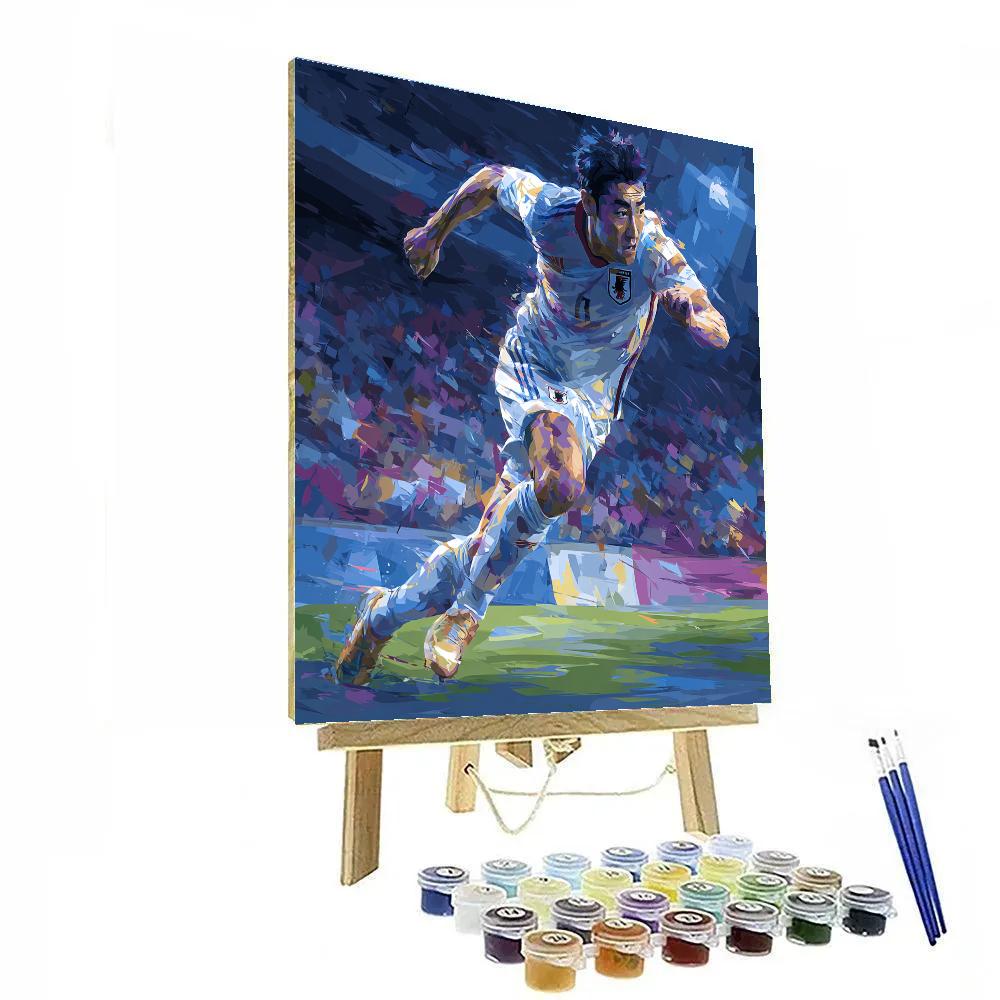 Fifa 2026 Mitoma Blue Number painting