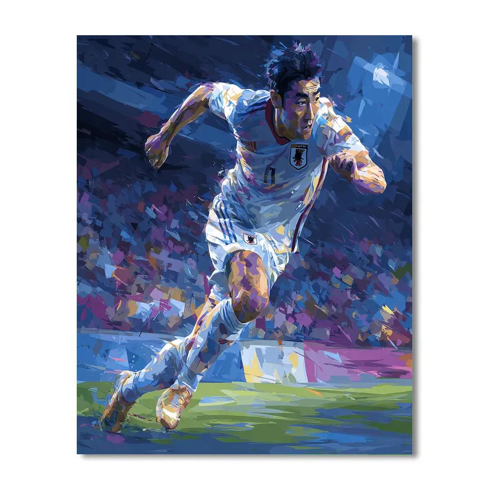 Fifa 2026 Mitoma Blue Number painting