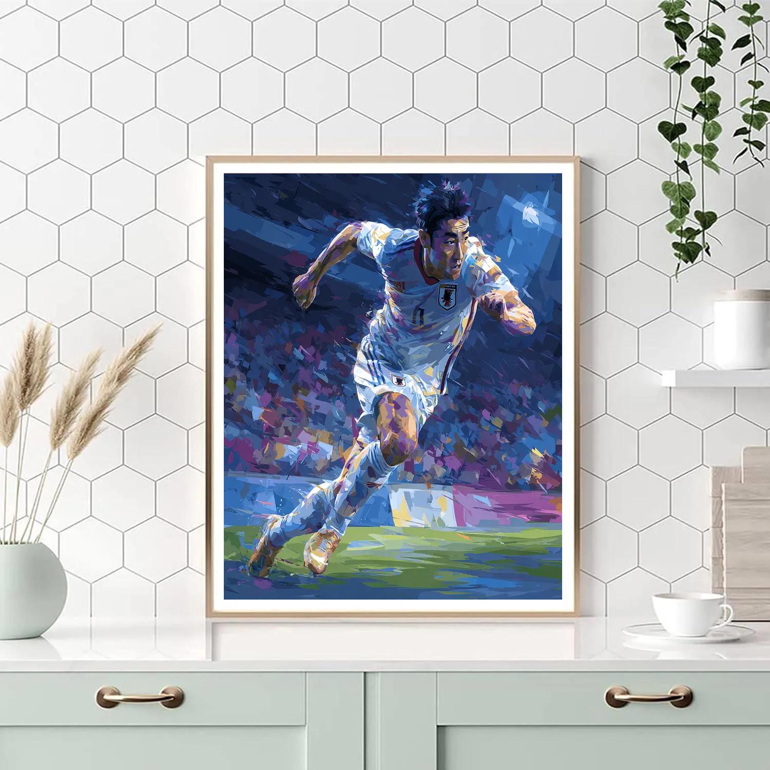 Fifa 2026 Mitoma Blue Number painting