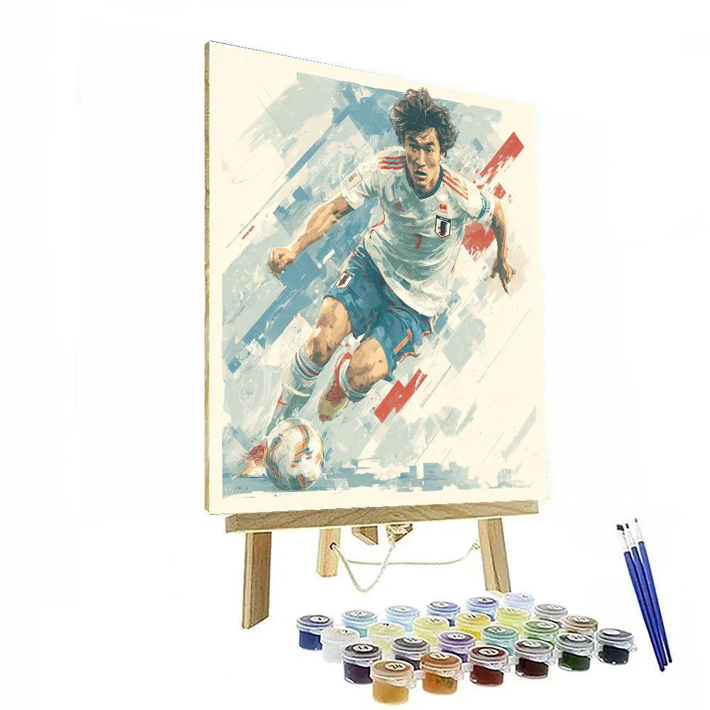 Fifa 2026 Mitoma Blue Painting by numbers kit