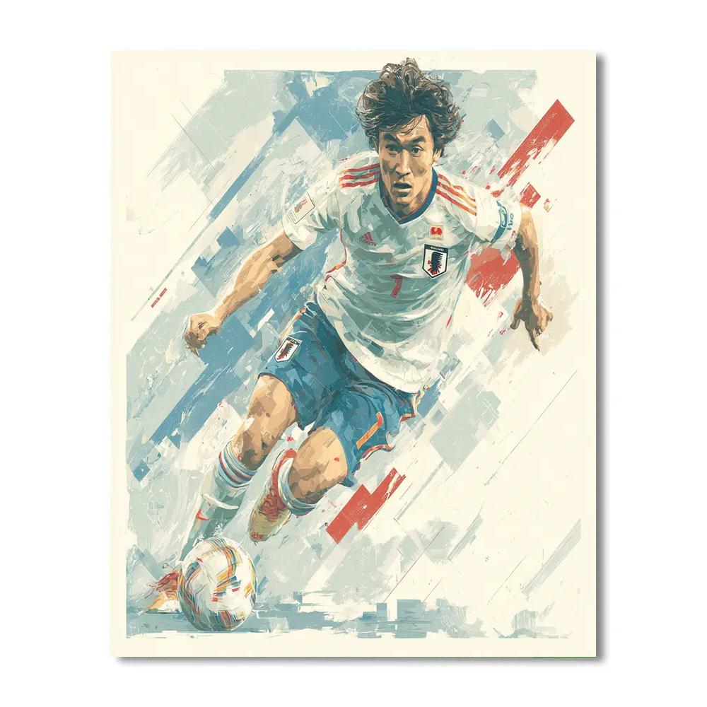Fifa 2026 Mitoma Blue Painting by numbers kit