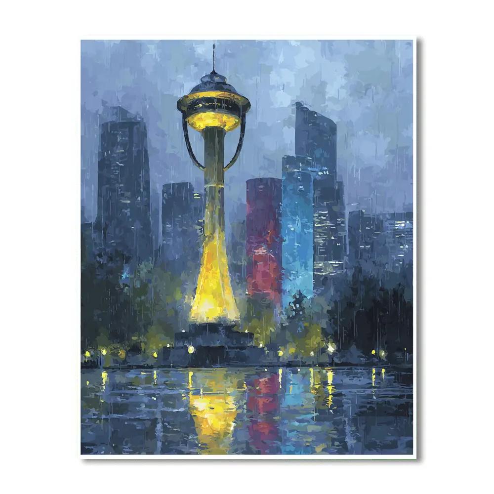 Seattle Fifa 2026 Rainlight Number painting