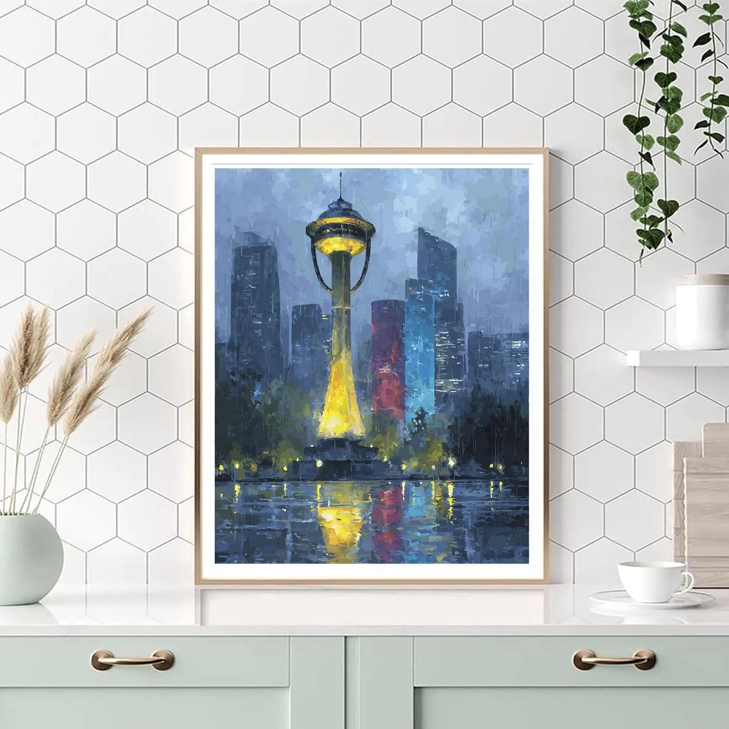 Seattle Fifa 2026 Rainlight Number painting