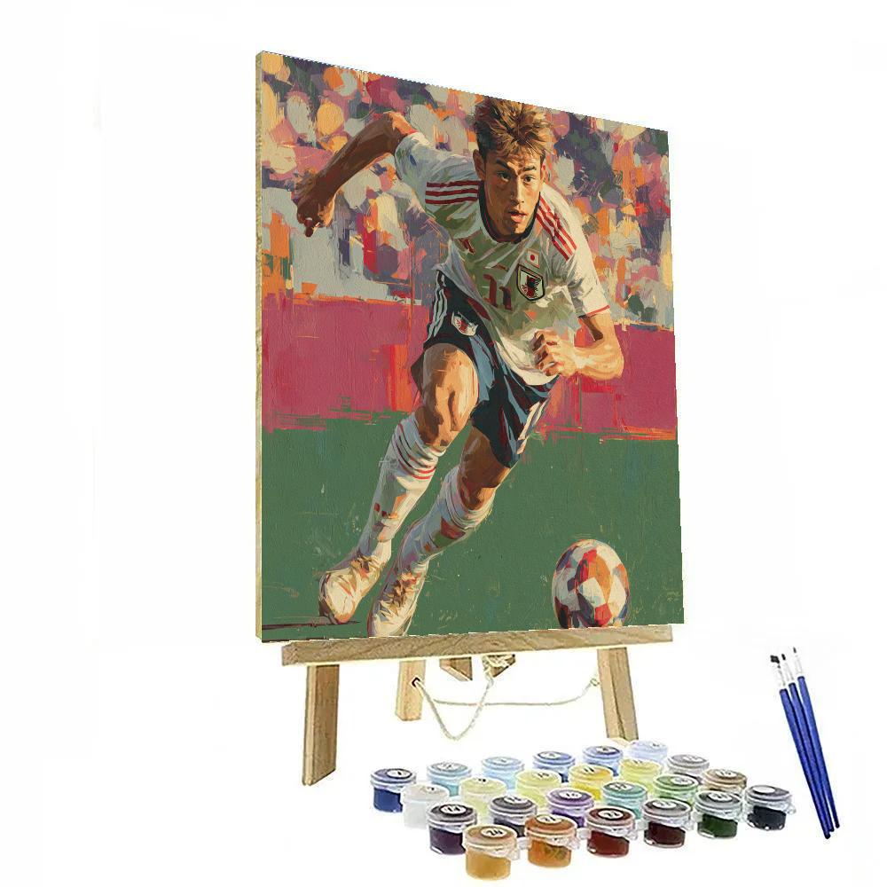 Fifa 2026 Mitoma Blue paint by number
