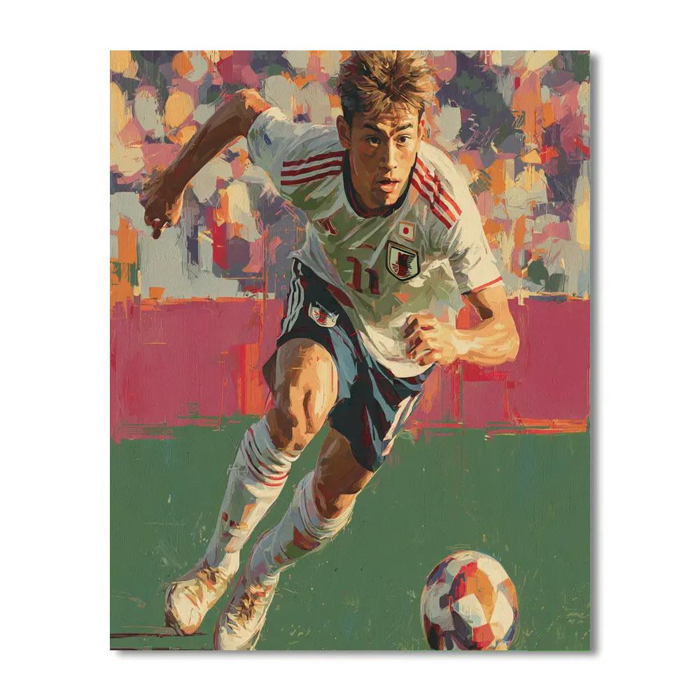Fifa 2026 Mitoma Blue paint by number