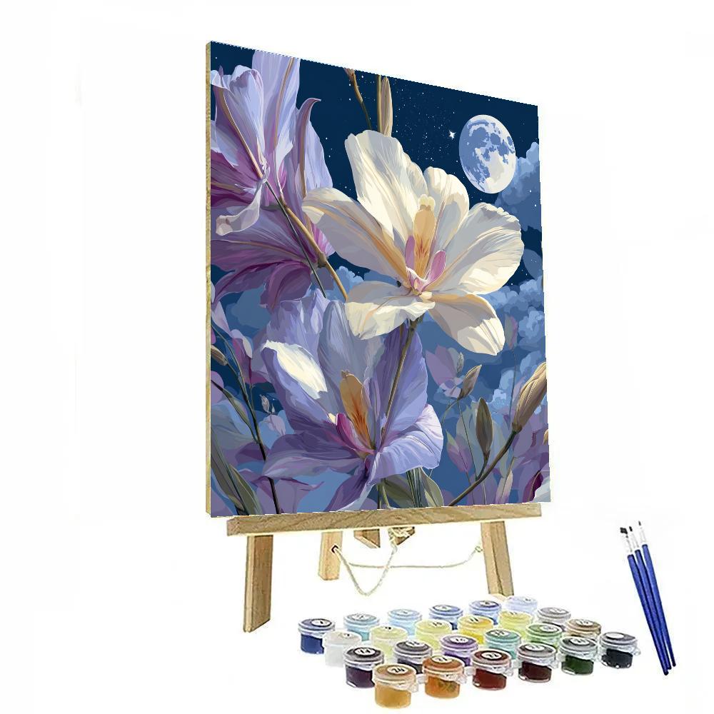 Georgia OKeeffe Inspired Lunar Orchids DIY paint by numbers