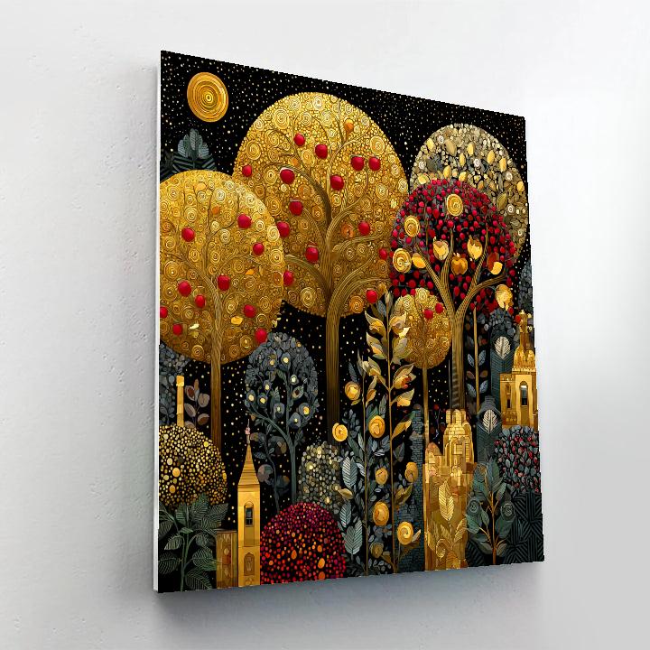 Gustav Klimt Inspired Celestial Orchard Mosaic Paint by numbers art