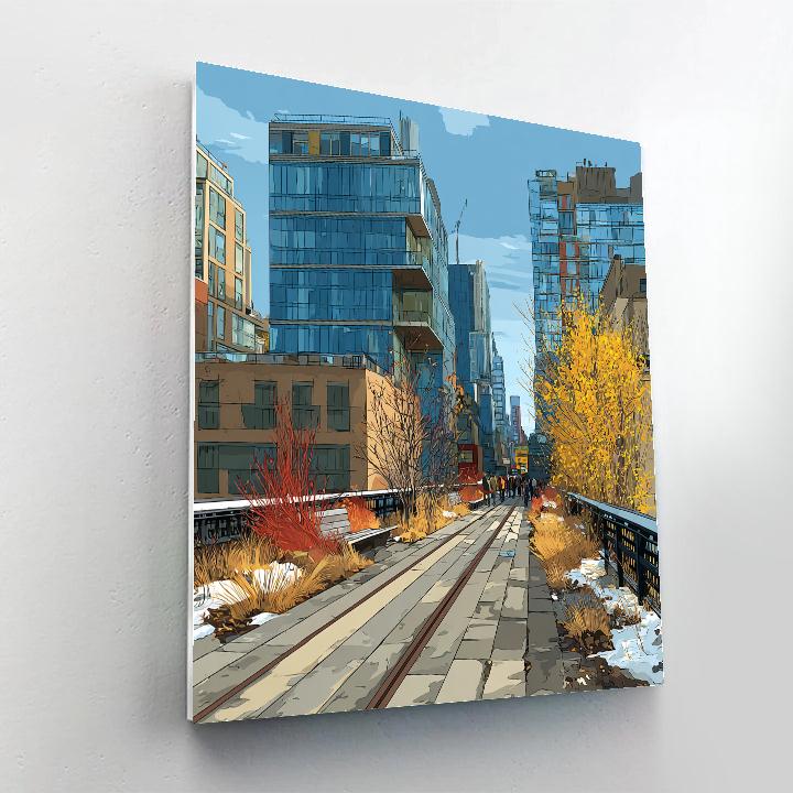 High Line Garden Walk In New York City United States Number painting