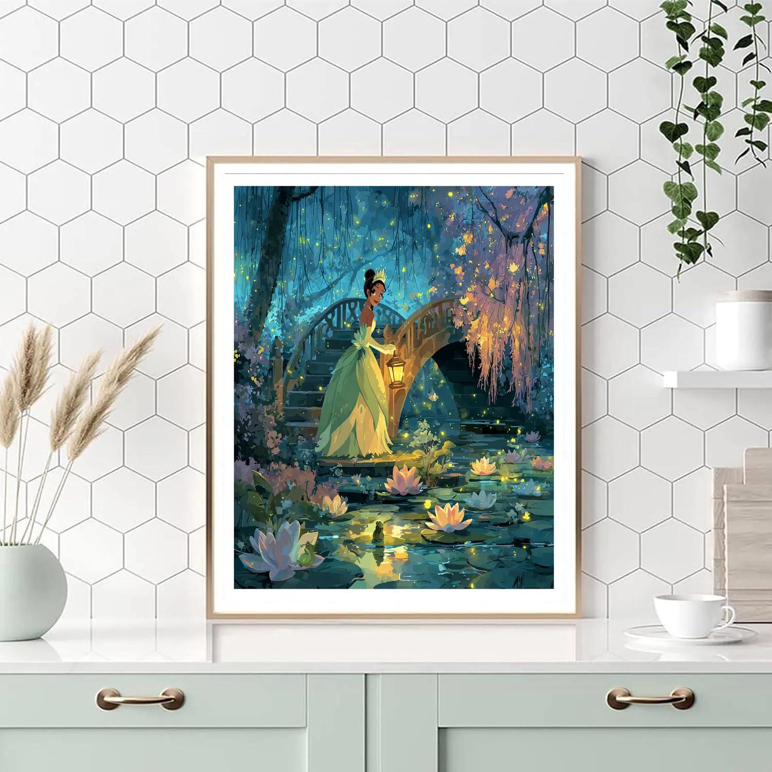 Tiana Firefly Garden Disney Inspired paint by number