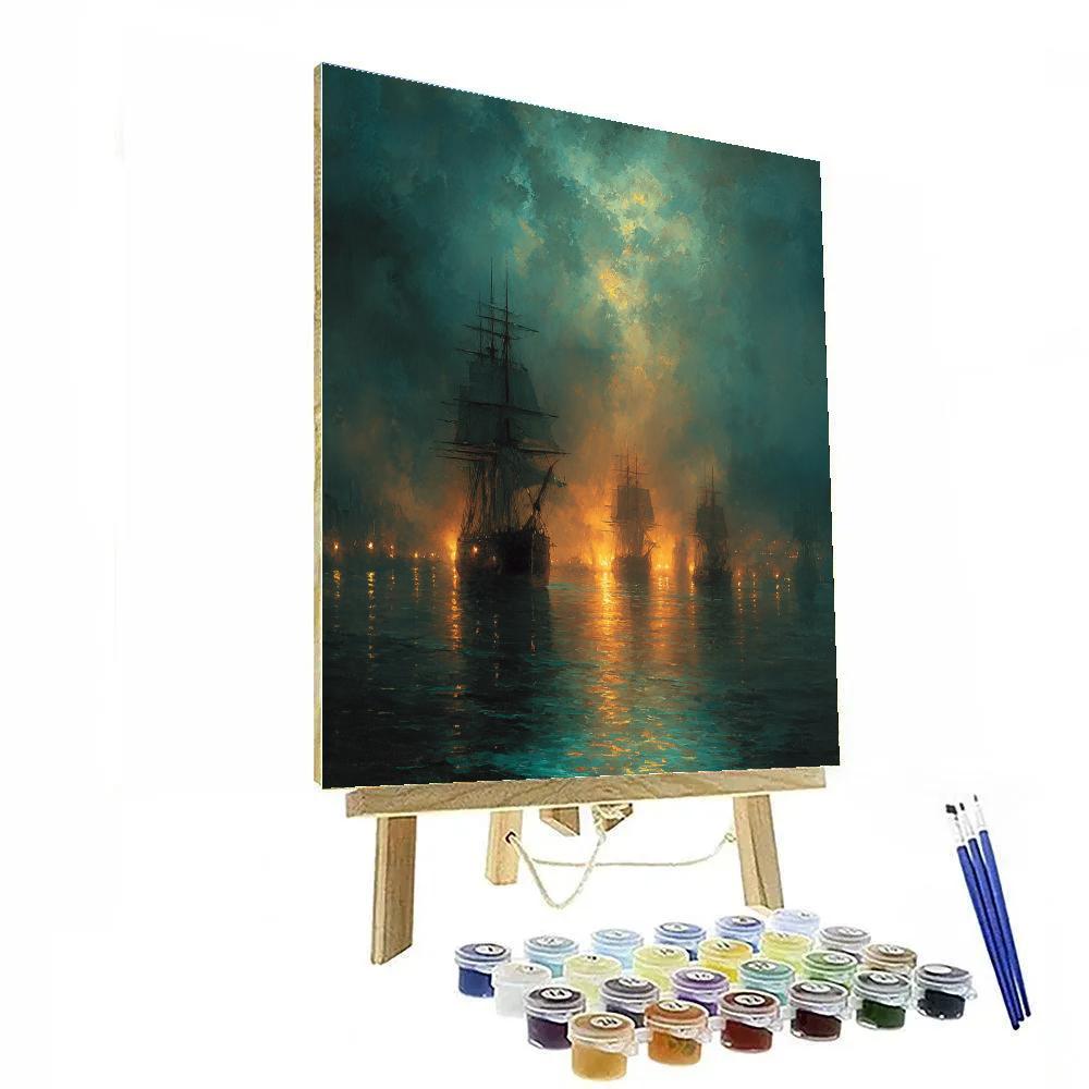 JMW Turner Inspired Solar Tempest Ships Paint by numbers art