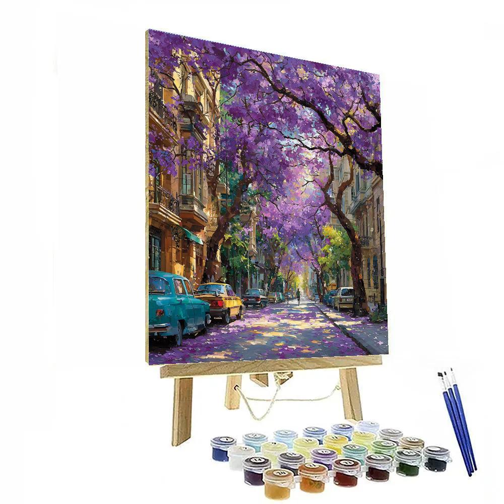 Jacaranda Avenue In Pretoria South Africa Paint by numbers kits