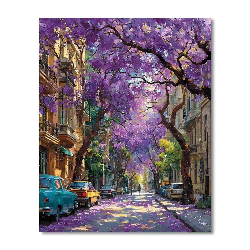 Jacaranda Avenue In Pretoria South Africa Paint by numbers kits
