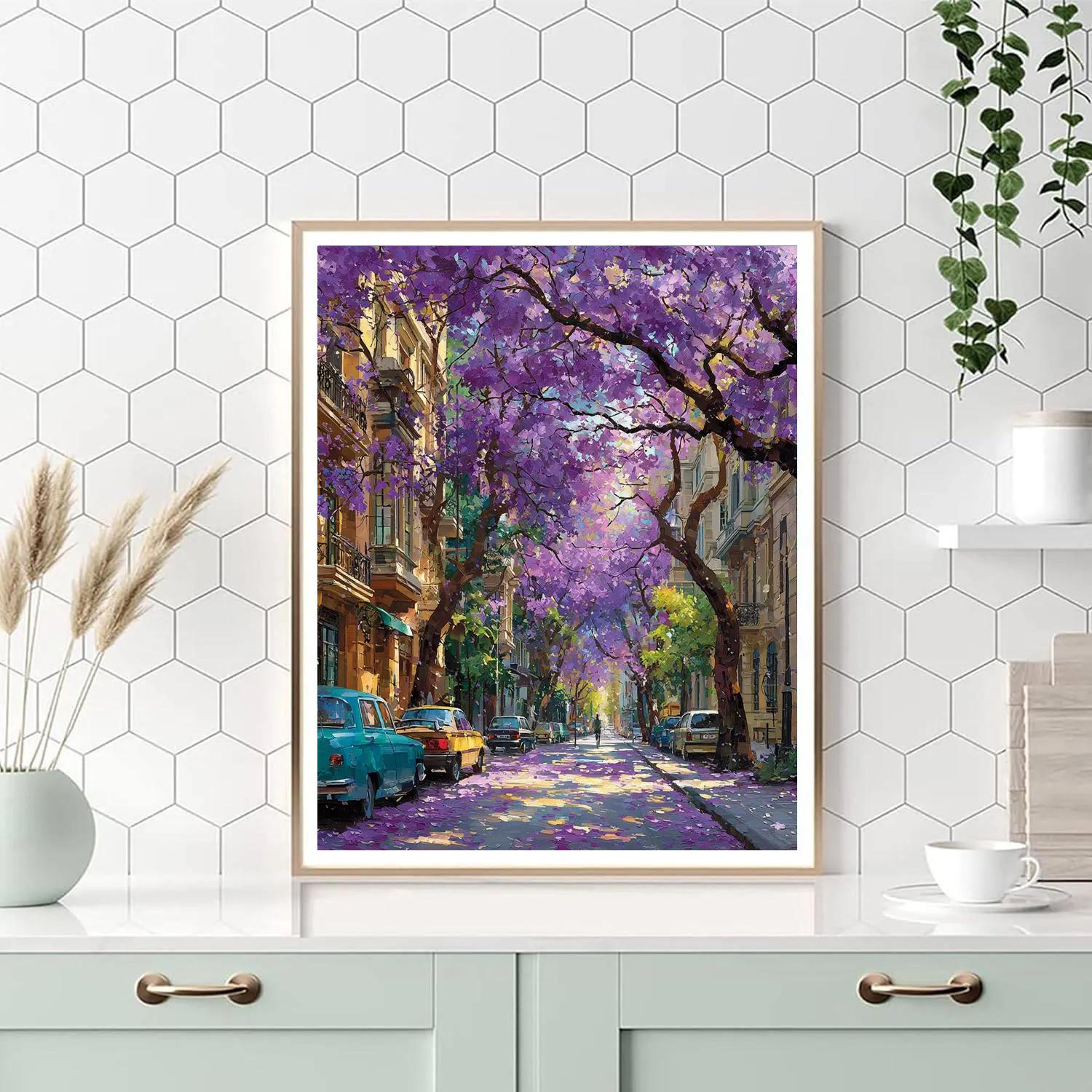 Jacaranda Avenue In Pretoria South Africa Paint by numbers kits