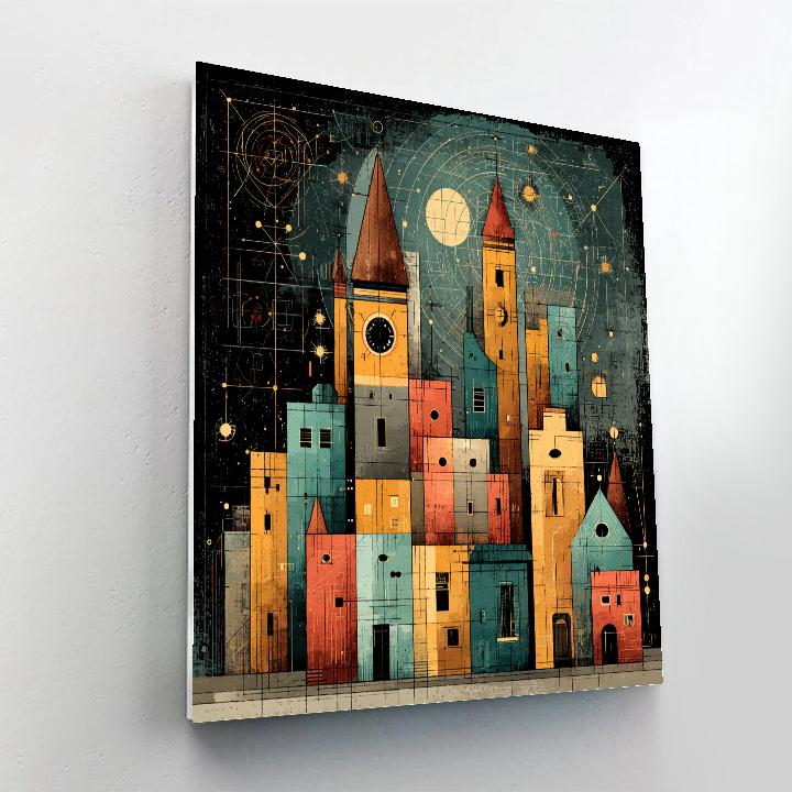 Paul Klee Inspired Mechanical Constellation City Painting by numbers kit