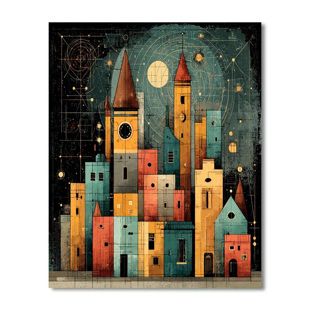 Paul Klee Inspired Mechanical Constellation City Painting by numbers kit