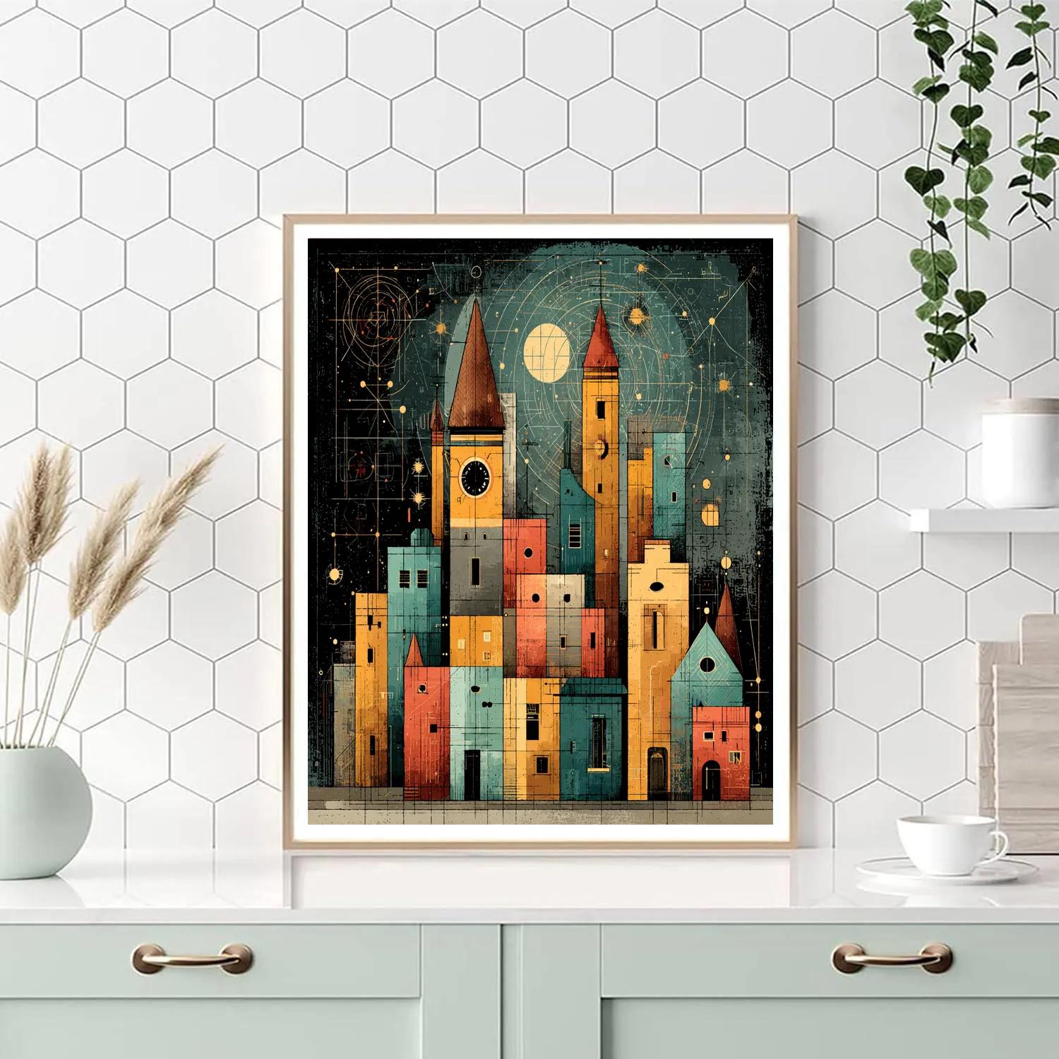 Paul Klee Inspired Mechanical Constellation City Painting by numbers kit