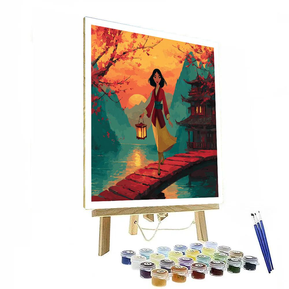 Mulan Lantern Bridge Disney Inspired paint by color