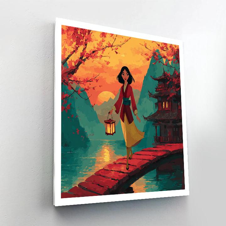 Mulan Lantern Bridge Disney Inspired paint by color