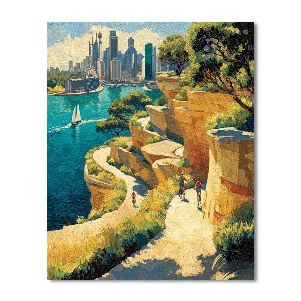 Barangaroo Reserve Sandstone Terraces In Sydney Australia Paint by numbers kits