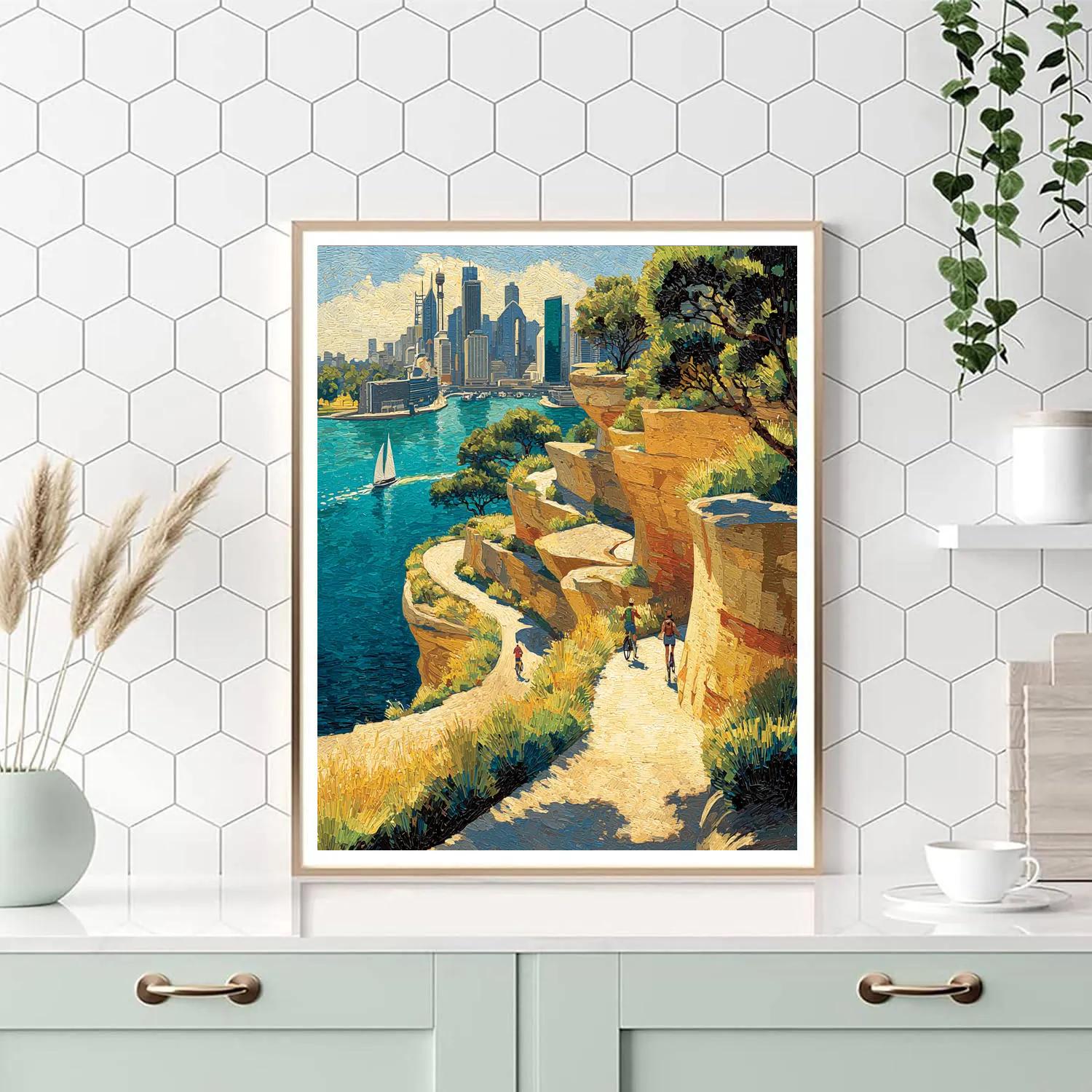 Barangaroo Reserve Sandstone Terraces In Sydney Australia Paint by numbers kits