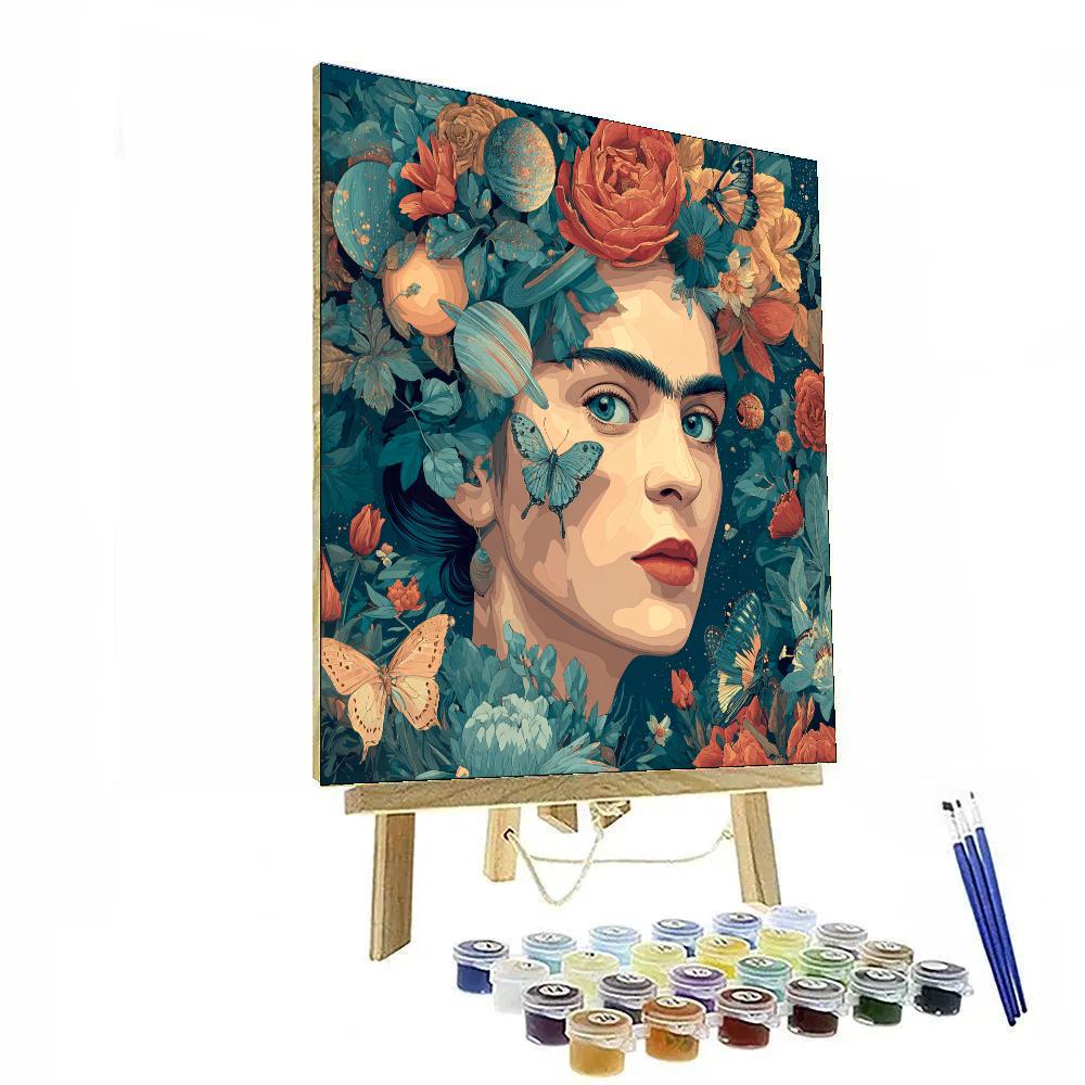 Frida Kahlo Inspired Cosmic Self Portrait Garden painting number kit