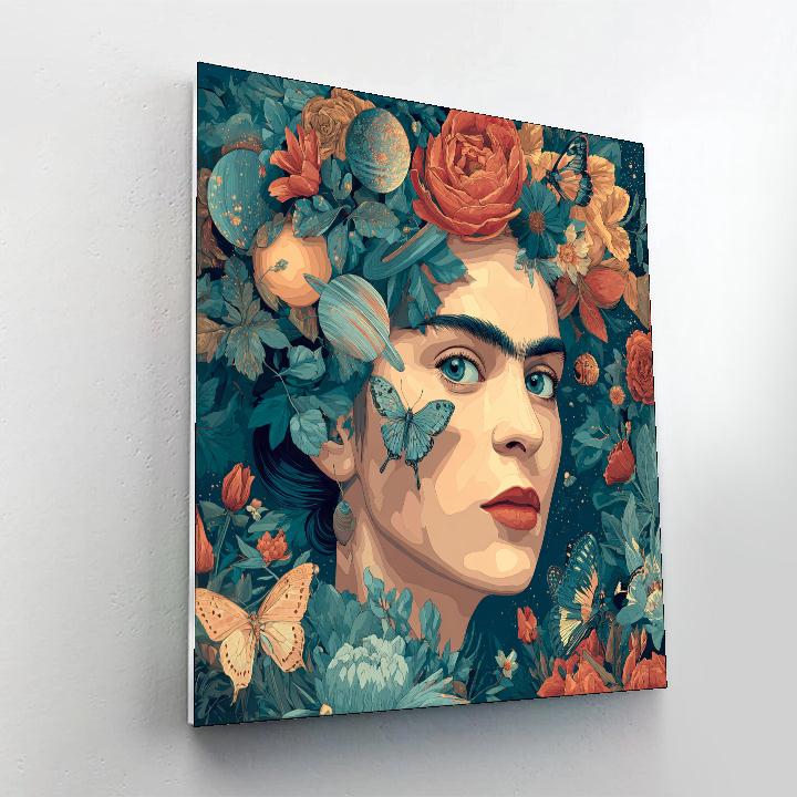 Frida Kahlo Inspired Cosmic Self Portrait Garden painting number kit