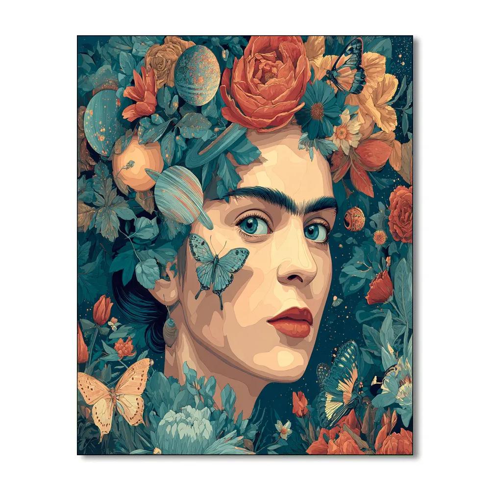 Frida Kahlo Inspired Cosmic Self Portrait Garden painting number kit