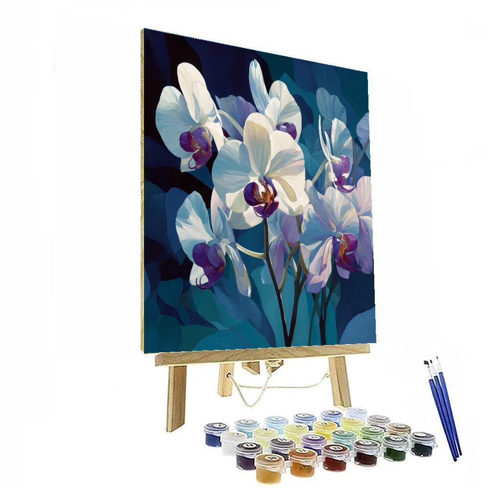 Georgia OKeeffe Inspired Moonlit Orchids DIY paint by numbers
