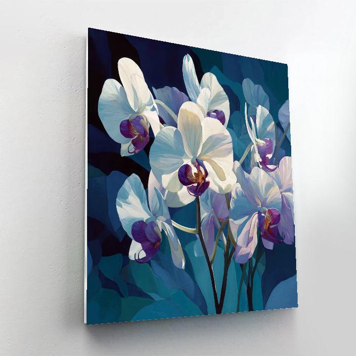 Georgia OKeeffe Inspired Moonlit Orchids DIY paint by numbers