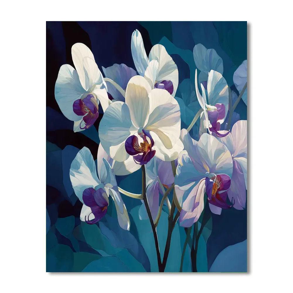 Georgia OKeeffe Inspired Moonlit Orchids DIY paint by numbers