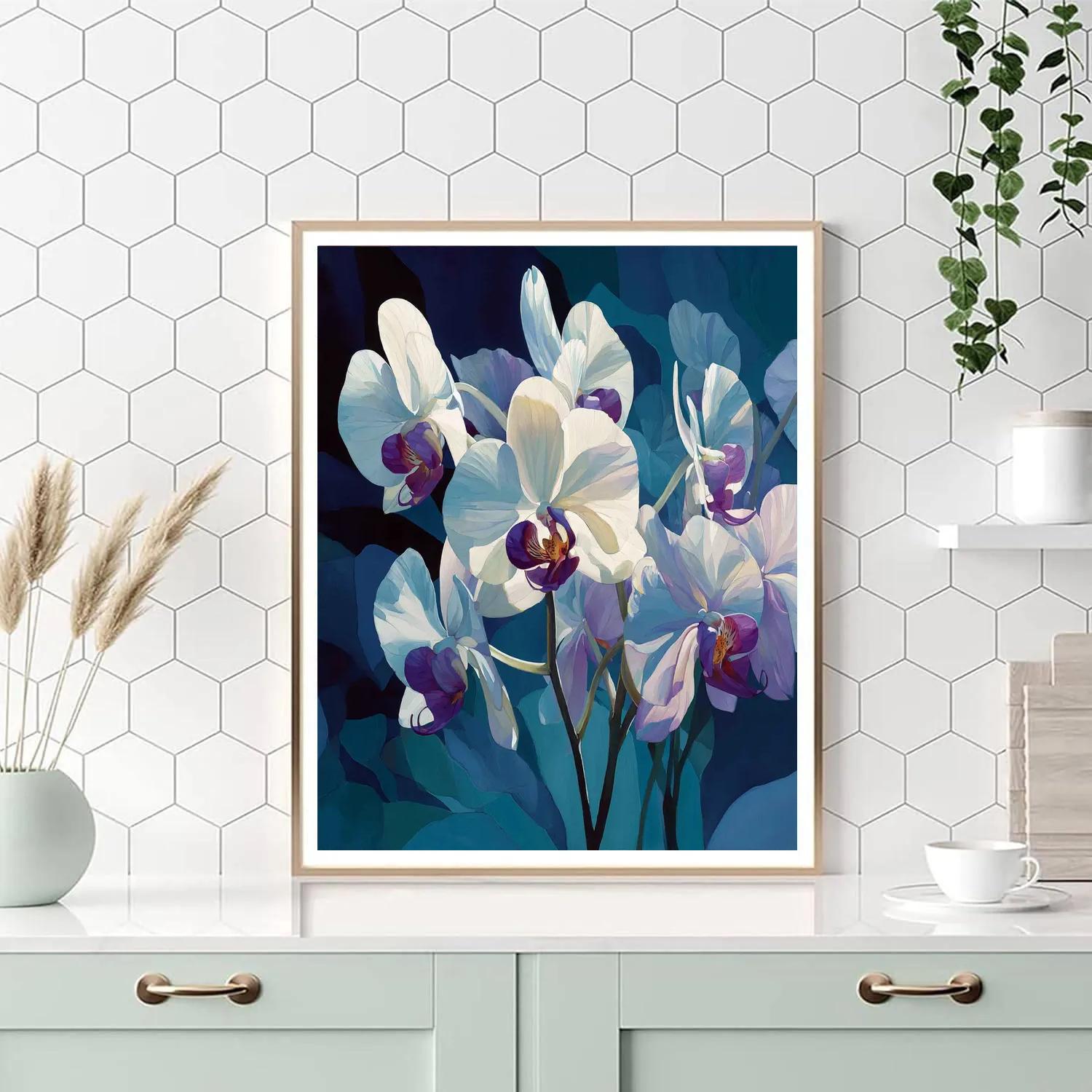 Georgia OKeeffe Inspired Moonlit Orchids DIY paint by numbers