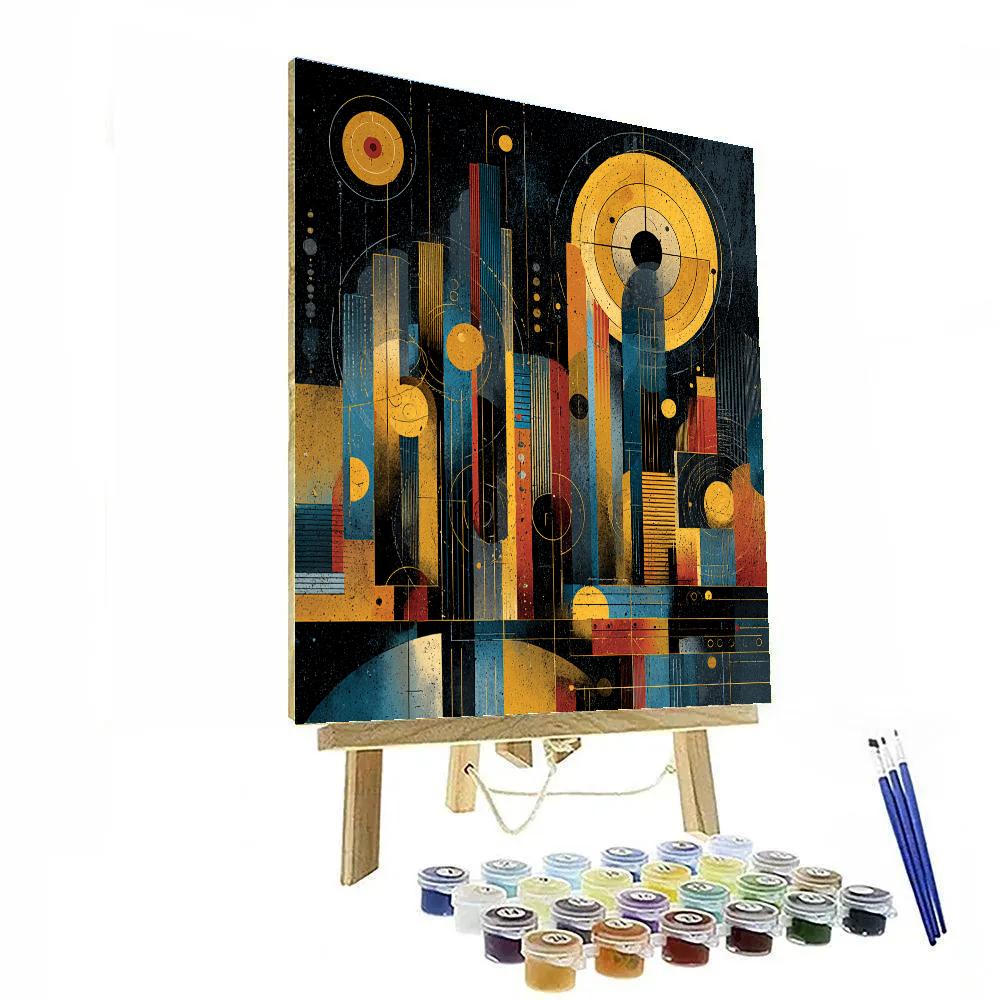 Kandinsky Inspired Futuristic Citylights Painting by numbers kit