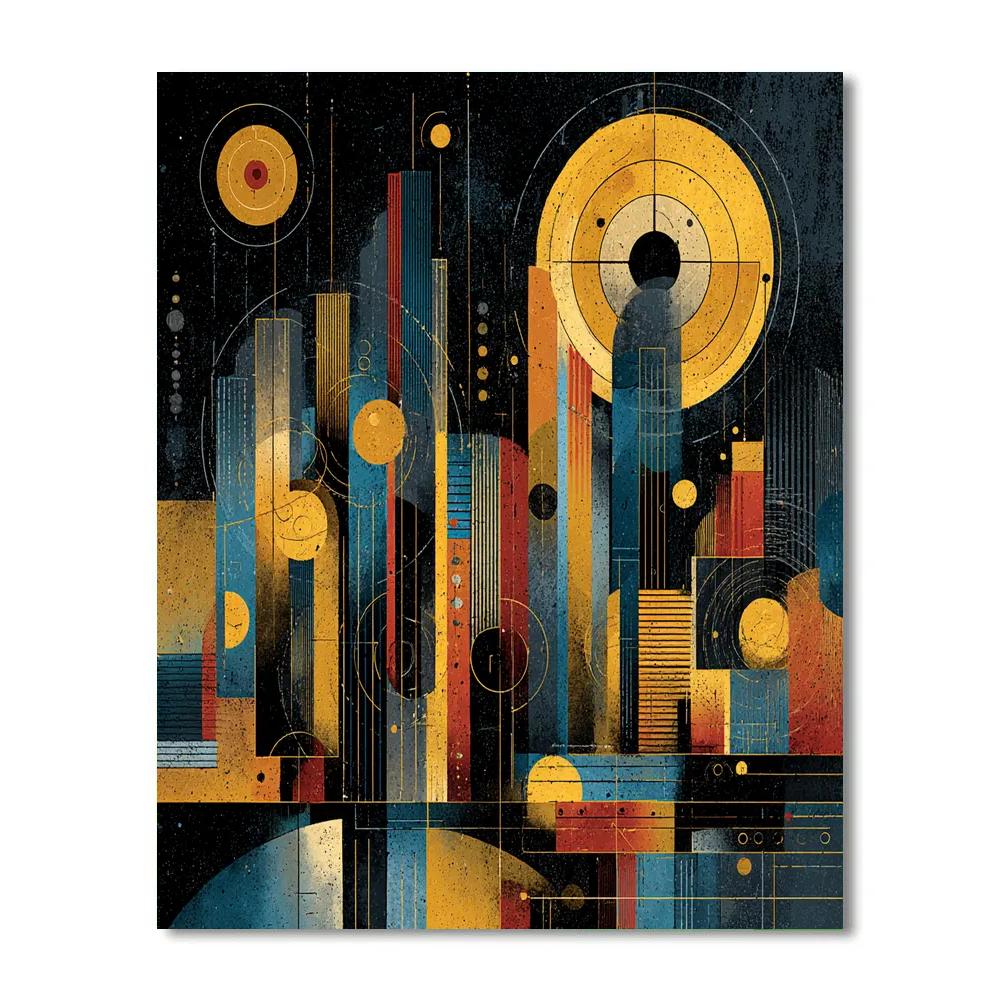 Kandinsky Inspired Futuristic Citylights Painting by numbers kit