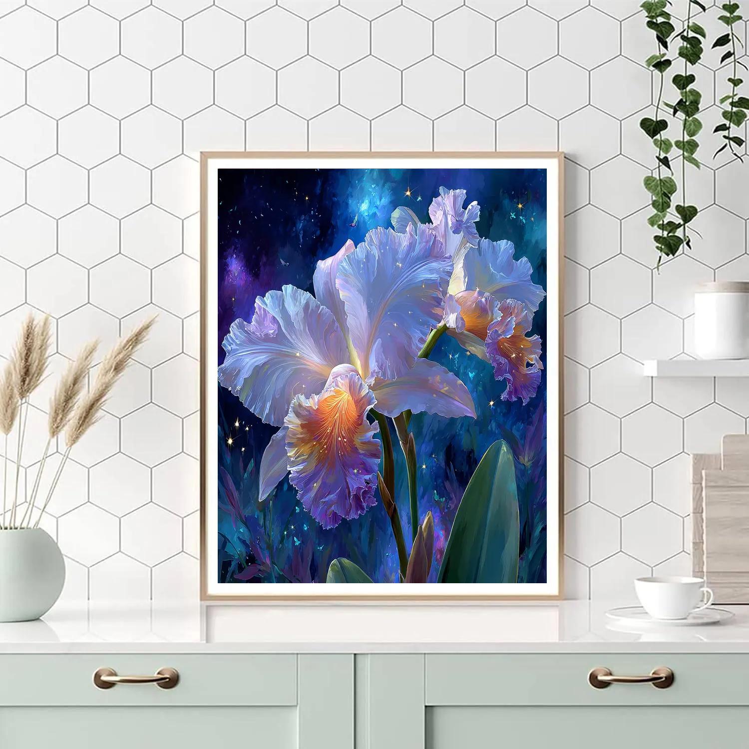 Georgia OKeeffe Inspired Orchid Nebula DIY paint by numbers