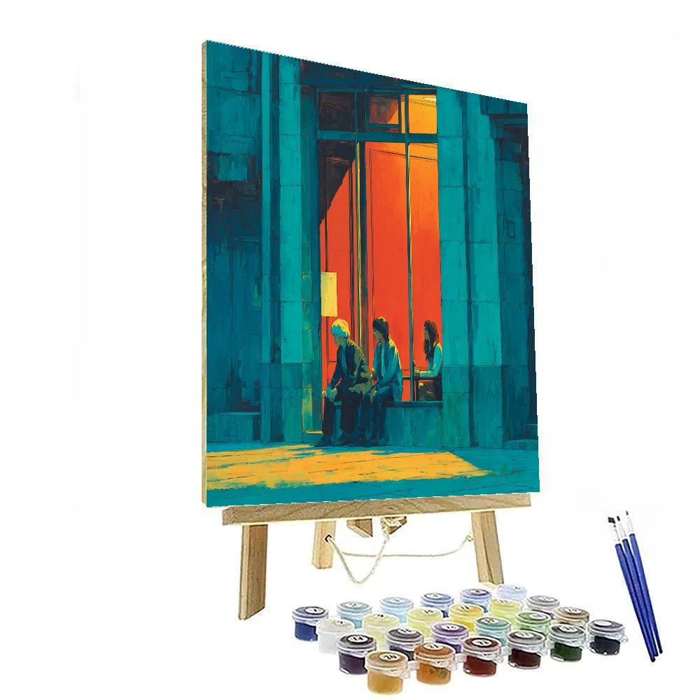 Edward Hopper Inspired Martian Cafe Number painting