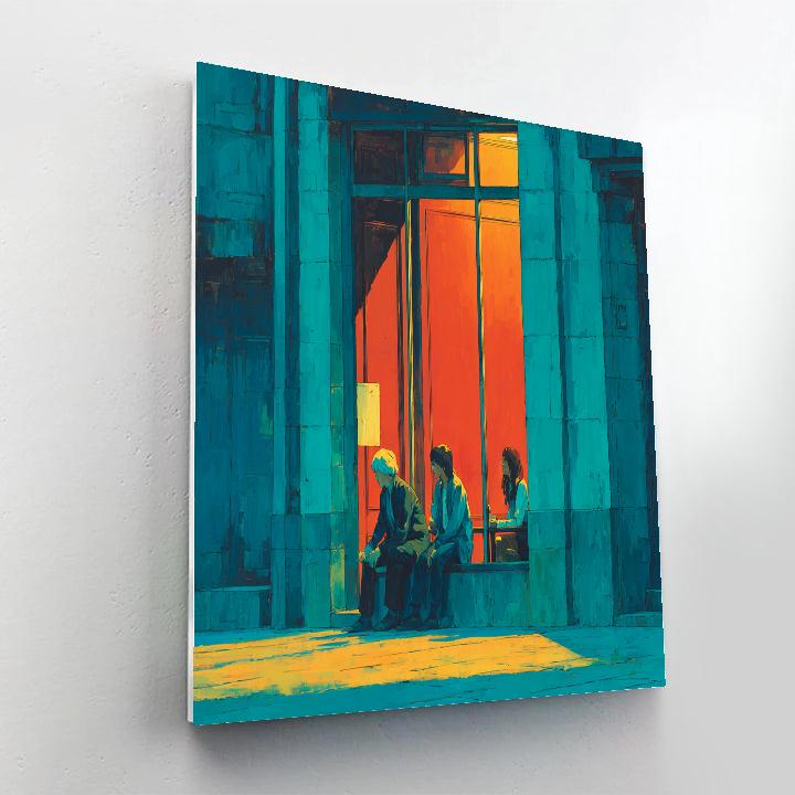 Edward Hopper Inspired Martian Cafe Number painting