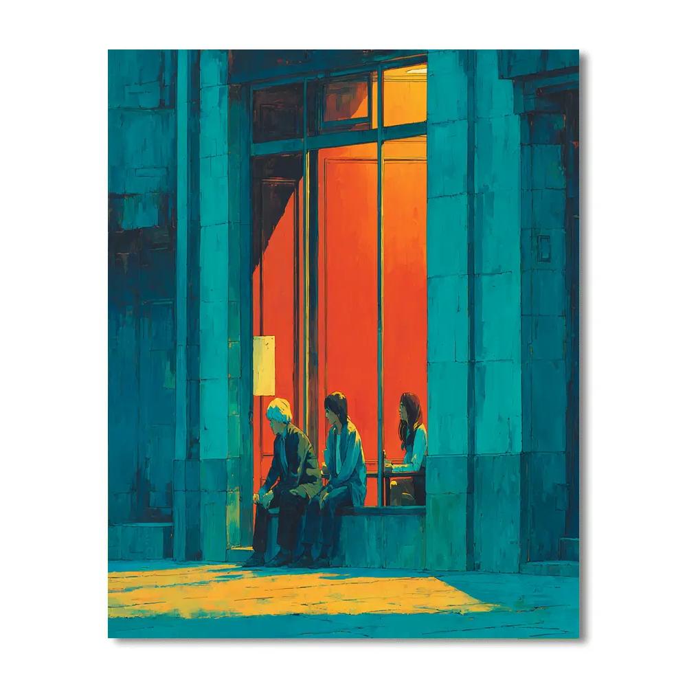 Edward Hopper Inspired Martian Cafe Number painting
