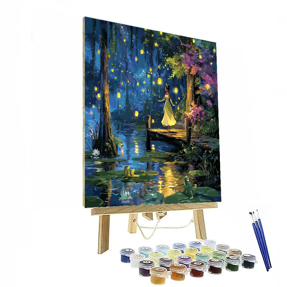 Tiana Firefly Bayou Evening Disney Inspired paint by color