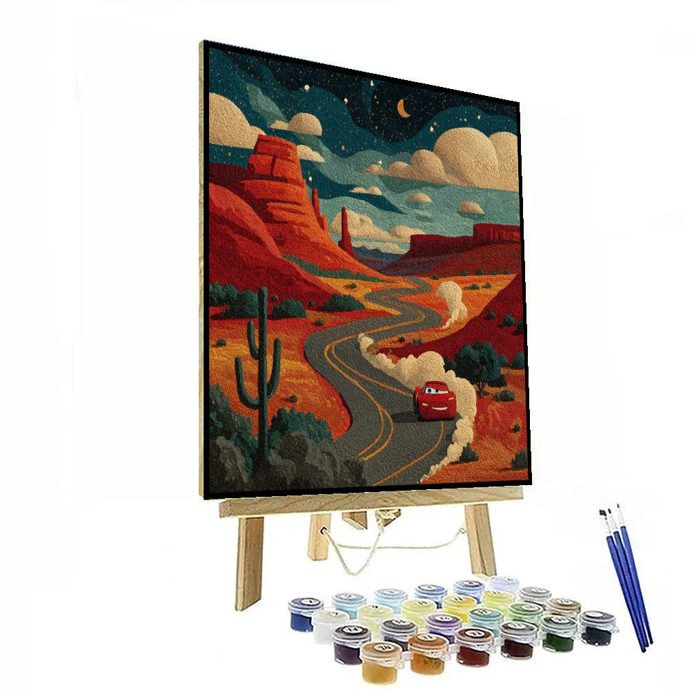 Lightning McQueen Desert Star Rally Disney Inspired Paint by numbers kits