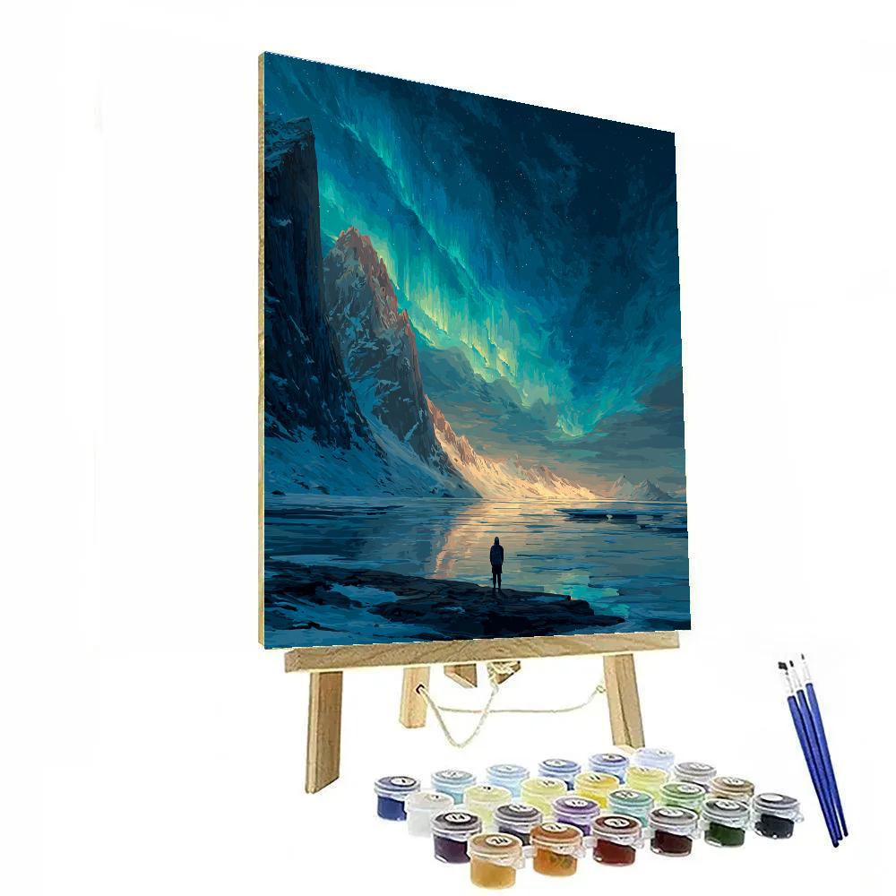 Caspar David Friedrich Inspired Astronaut At Frozen Lake Number painting