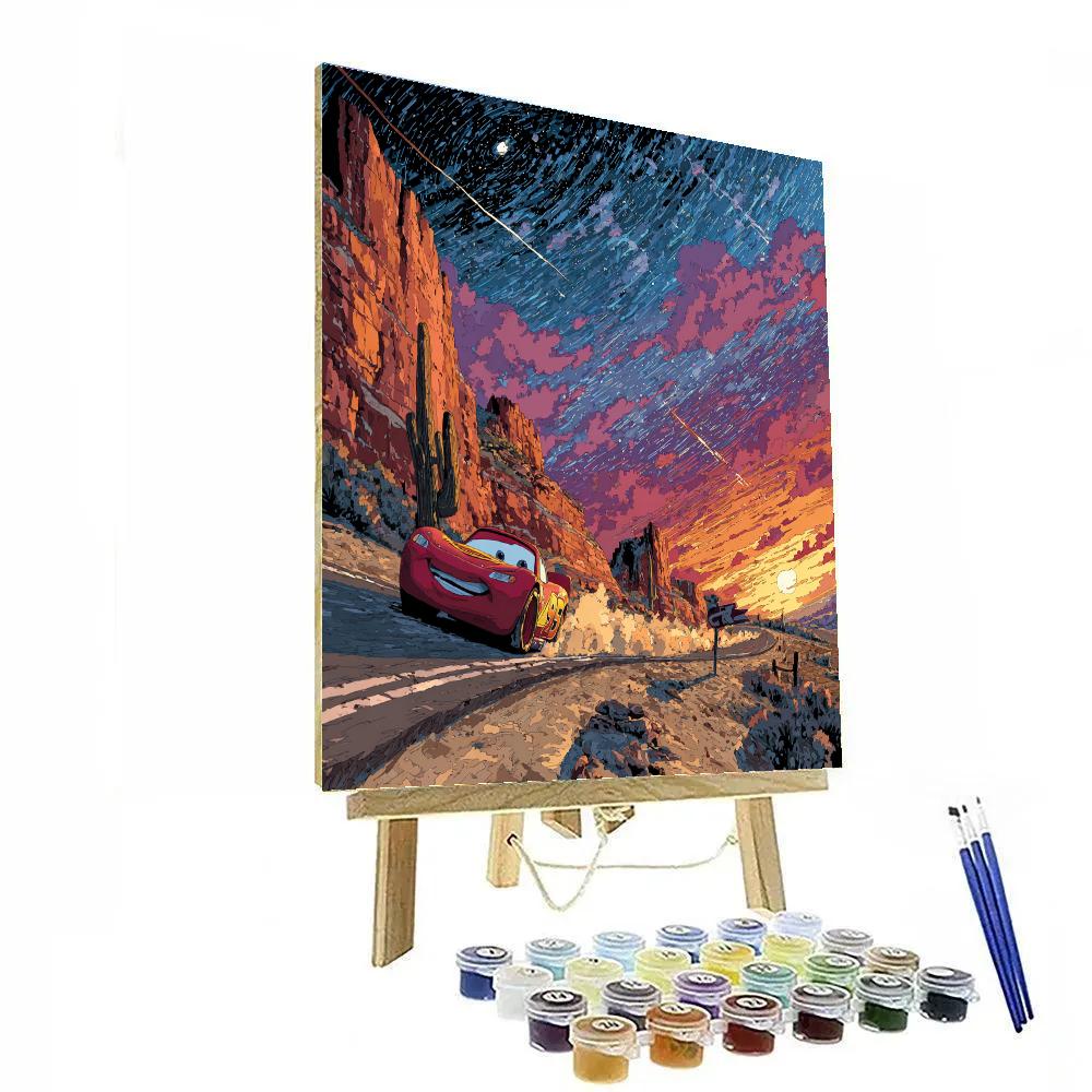 Lightning McQueen Desert Comet Race Disney Inspired painting number kit [AI-46d94c6a-d1af0a3b0748]