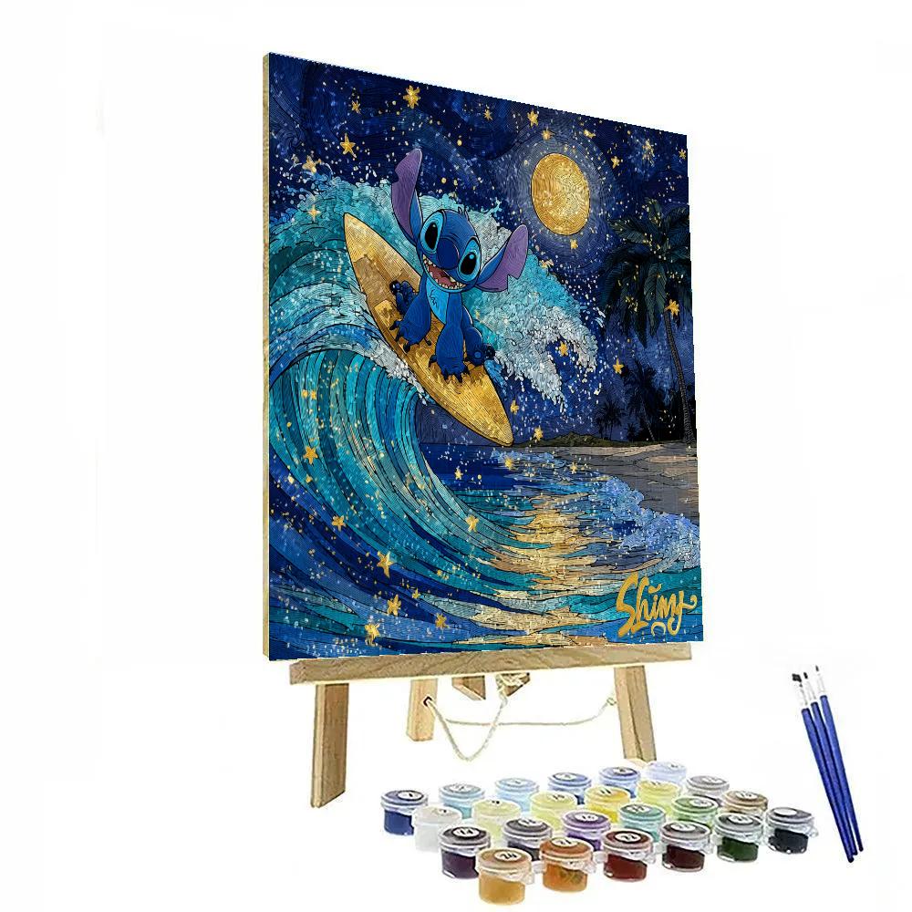Stitch Moonbeam Surf Adventure Disney Inspired DIY paint by numbers [AI-9d547664-f2e2d770325e]